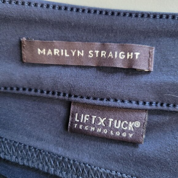 NYDJ Ponte Knit Marilyn Straight Leg Pants Navy Size 6 - Picture 11 of 15